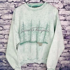 RARE 90s Vintage Nature Moose Wilderness Made In USA MediumSweatshirt Distressed